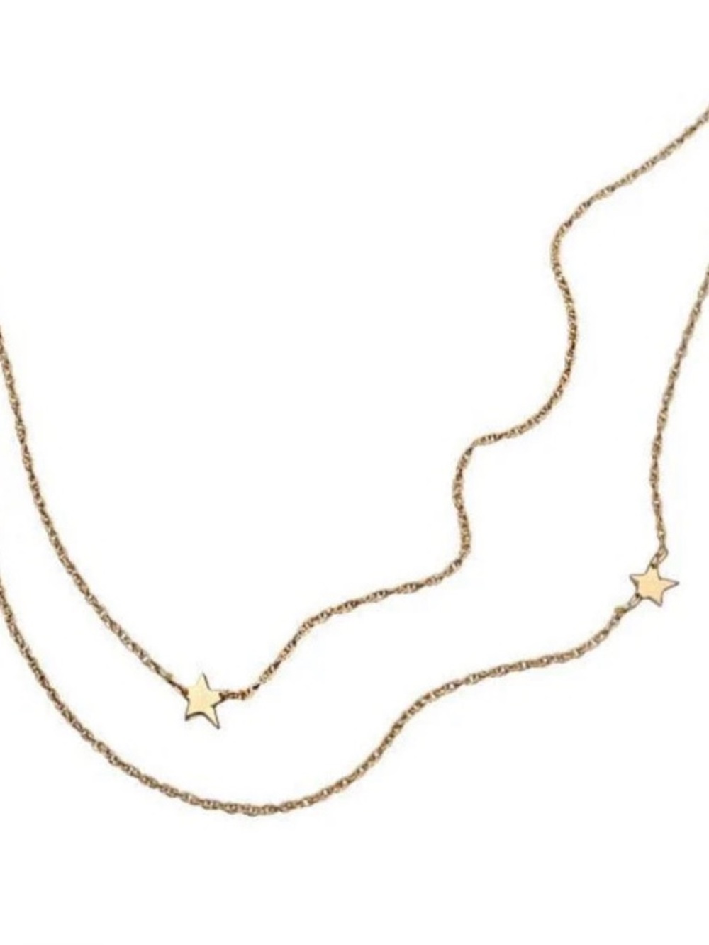 NWT Gold Star Layered Necklace